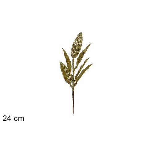 STELO FOGLIE GLITTERATE 24 CM ORO